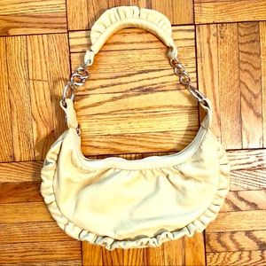 Small Ivory Leather Hobo Purse by Treesje